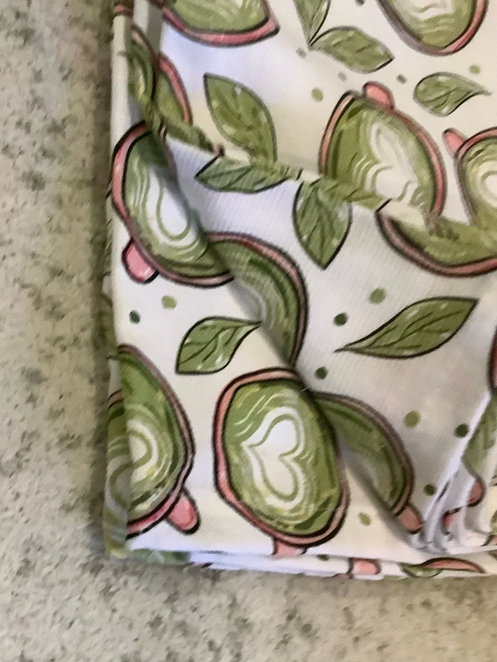 Bliss Green and Pink Matcha Latte Drinks Kitchen Towels Set of Two NWT Cotton